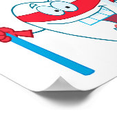 Niedlicher Lächelnder Superheldenstand mit Zahnbür Poster (Ecke)