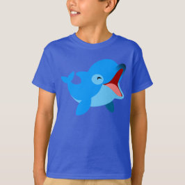 Niedlicher lachender Cartoon Dolphin Children T -  T-Shirt