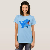 Niedlicher lachender Cartoon Dolphin T - Shirt (Vorne ganz)