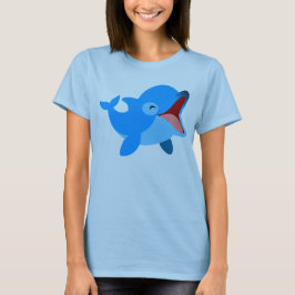 Niedlicher lachender Cartoon Dolphin T - Shirt