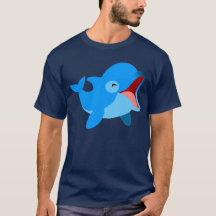 Niedlicher lachender Cartoon Dolphin T - Shirt