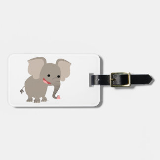 Niedlicher lachender Cartoon-Elefant-Gepäck-Umbau Gepäckanhänger
