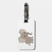 Niedlicher lachender Cartoon-Elefant-Gepäck-Umbau Gepäckanhänger (Rückseite vertikal)