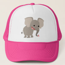 Niedlicher lachender Cartoon Elephant Hat