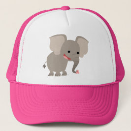 Niedlicher lachender Cartoon Elephant Hat Truckerkappe