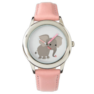 Niedlicher lachender Cartoon Elephant Watch Armbanduhr