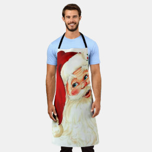 Niedlicher, lachender Vintage-Weihnachtsmann Schürze