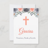 Niedlicher Lachs in Farbe Erste Kommune Dankeskarte (Rückseite)