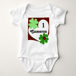 Niedlicher Lady Bug & Clover Leaf 1. Geburtstag Ba Baby Strampler