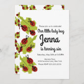 Niedlicher Lady Bug Hand gezogenes Insekt Geburtst (Vorne/Hinten)