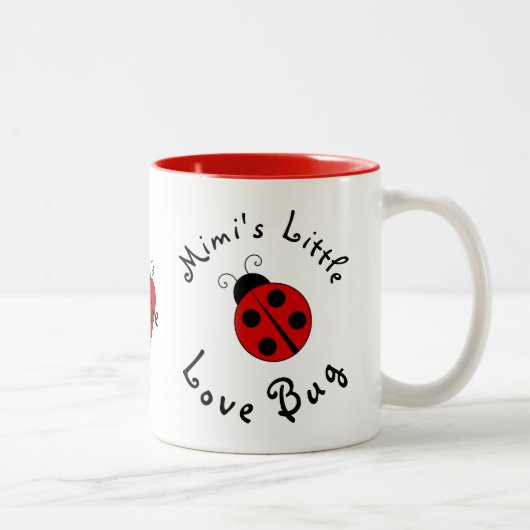 Niedlicher Lady Bug Personalisiert Mimis kleiner L Zweifarbige Tasse (Rechts)