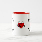 Niedlicher Lady Bug Personalisiert Mimis kleiner L Zweifarbige Tasse (Mittel)