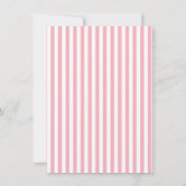 Niedlicher Ladybug auf blubble gum rosa Streifen Einladung (Rückseite)