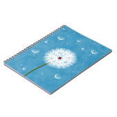 Niedlicher Ladybug auf einem Löwenzahn Notizblock (Linke Seite)