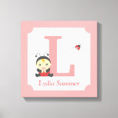 Niedlicher Ladybug Baby Girl Kinderzimmer Letter N Leinwanddruck (Vorderseite)