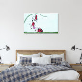 Niedlicher Ladybug, der seine Liebe zeichnet Leinwanddruck (Insitu (Schlafzimmer))
