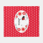 Niedlicher Ladybug-Individuelle Name Rosa und Rote Fleecedecke (Vorderseite (Horizontal))