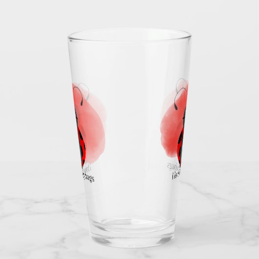 niedlicher Ladybug-Liebhaber fügt Text hinzu Glas (Links)