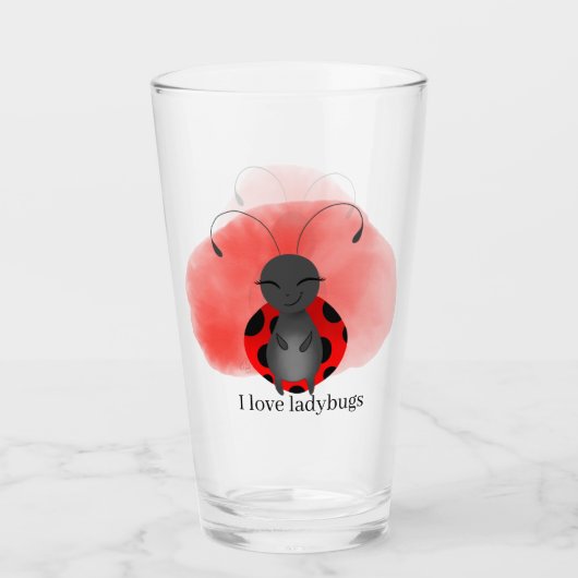 niedlicher Ladybug-Liebhaber fügt Text hinzu Glas (Vorderseite)