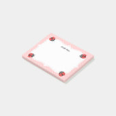 Niedlicher Ladybug mit Herz für Mädchen Post-it Klebezettel (angewinkelt)