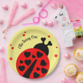 Niedlicher Ladybug mit Herzen Pappteller (Party)