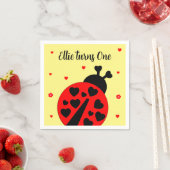 Niedlicher Ladybug mit Herzen Serviette (Beispiel)