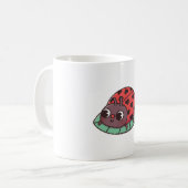 Niedlicher Ladybug mit schwarzen Herzstücken Kaffeetasse (Vorderseite Links)