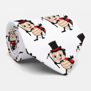 Niedlicher Ladybug mit Top Hut und Krawatte Cartoo