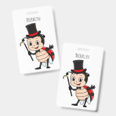 Niedlicher Ladybug mit Top Hut und Krawatte Cartoo Ausweis (Vorder- & Rückseite)