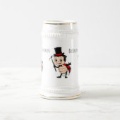 Niedlicher Ladybug mit Top Hut und Krawatte Cartoo Bierglas (Mittel)