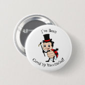 Niedlicher Ladybug mit Top Hut und Krawatte Cartoo Button (Vorne & Hinten)