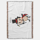 Niedlicher Ladybug mit Top Hut und Krawatte Cartoo Decke (Vorderseite Vertikal)