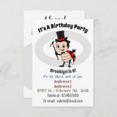 Niedlicher Ladybug mit Top Hut und Krawatte Cartoo Einladung (Vorne/Hinten)