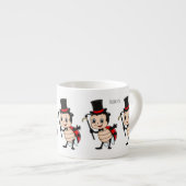 Niedlicher Ladybug mit Top Hut und Krawatte Cartoo Espressotasse (Vorderseite Rechts)