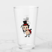 Niedlicher Ladybug mit Top Hut und Krawatte Cartoo Glas (Vorderseite)