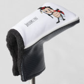 Niedlicher Ladybug mit Top Hut und Krawatte Cartoo Golf Headcover (3/4 Vorderseite)