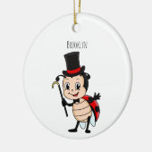 Niedlicher Ladybug mit Top Hut und Krawatte Cartoo Keramik Ornament (Links)