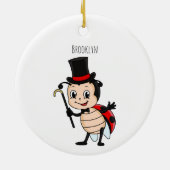 Niedlicher Ladybug mit Top Hut und Krawatte Cartoo Keramik Ornament (Hinten)