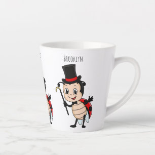 Niedlicher Ladybug mit Top Hut und Krawatte Cartoo Milchtasse