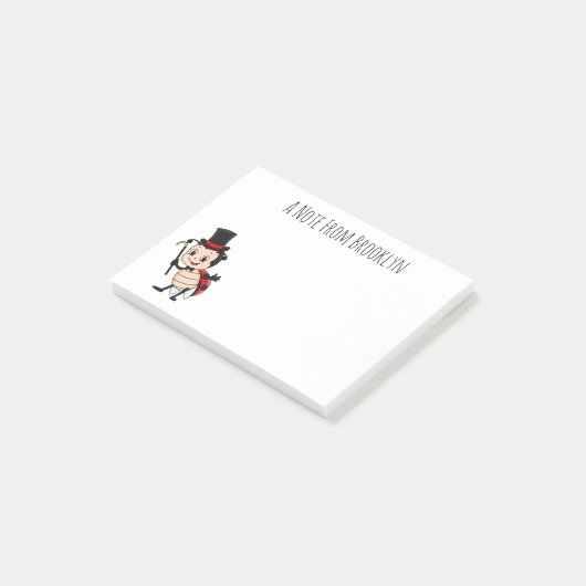 Niedlicher Ladybug mit Top Hut und Krawatte Cartoo Post-it Klebezettel (angewinkelt)