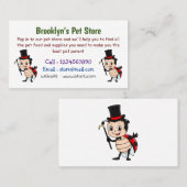 Niedlicher Ladybug mit Top Hut und Krawatte Cartoo Visitenkarte (Vorne/Hinten)