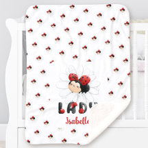 Niedlicher Ladybug Name Sherpa Blanket