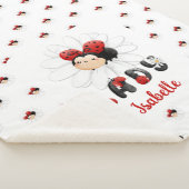 Niedlicher Ladybug Name Sherpa Blanket Sherpadecke (3/4)