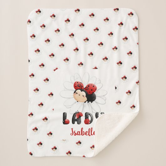 Niedlicher Ladybug Name Sherpa Blanket Sherpadecke (Vorderseite)