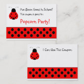 Niedlicher Ladybug-Schulcoupon Rabattkarte (Vorne/Hinten)
