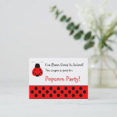 Niedlicher Ladybug-Schulcoupon Rabattkarte (Stehend Vorderseite)