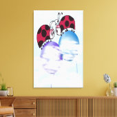 Niedlicher Ladybug und farbenfrohe Balloons Cartoo Leinwanddruck (Insitu (Wohnzimmer))