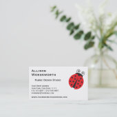 Niedlicher Ladybug Zeichne Visitenkarte (Stehend Vorderseite)