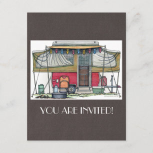 Niedlicher Lagerbewohner-Reise-Anhänger RV Einladung