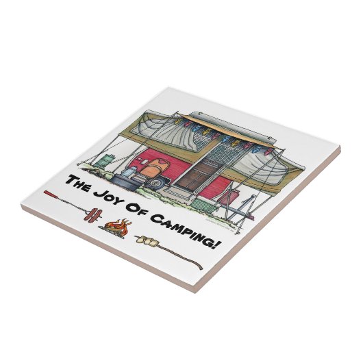 Niedlicher Lagerbewohner-Reise-Anhänger RV Fliese (Seite)